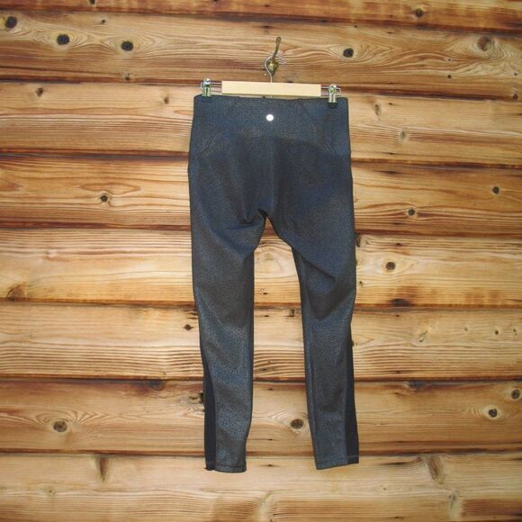 Lululemon Train Times 7/8 Pant 25" Luminosity Foil Print Black Silver  Black - Picture 8 of 11
